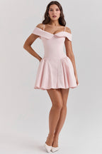 Ballerina Pink Off Shoulder Mini Dress