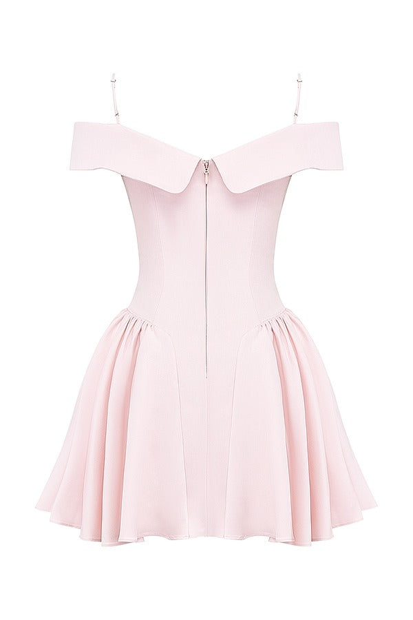 Ballerina Pink Off Shoulder Mini Dress