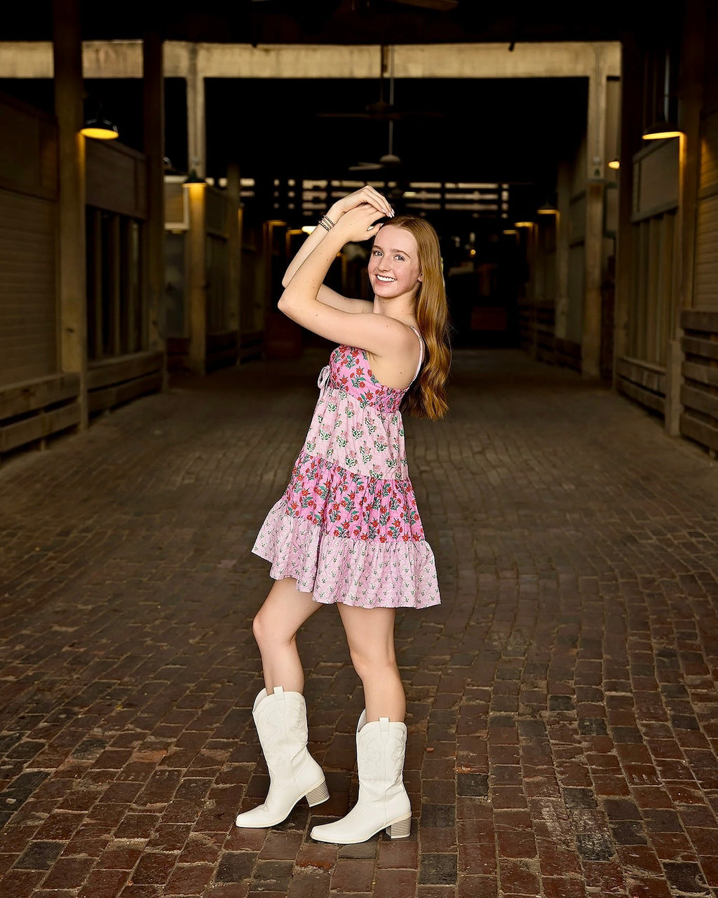 Pink Floral Cake Mini Dress