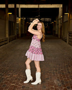 Pink Floral Cake Mini Dress