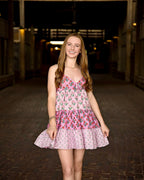 Pink Floral Cake Mini Dress