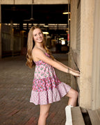 Pink Floral Cake Mini Dress