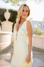 Satin Lace Detail Maxi Dress