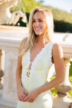 Satin Lace Detail Maxi Dress