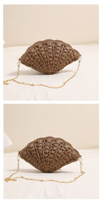 Fairy Shell Crossbody Straw Bag
