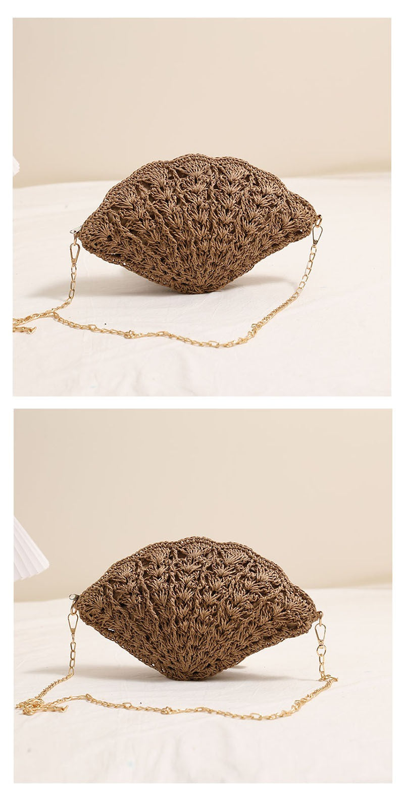 Fairy Shell Crossbody Straw Bag