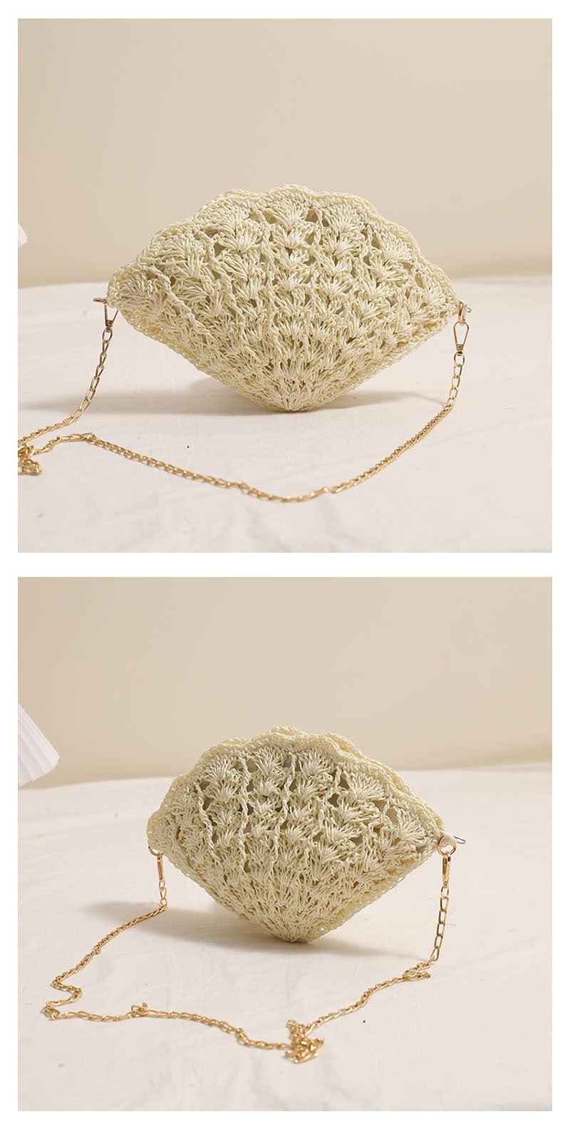 Fairy Shell Crossbody Straw Bag