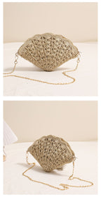 Fairy Shell Crossbody Straw Bag