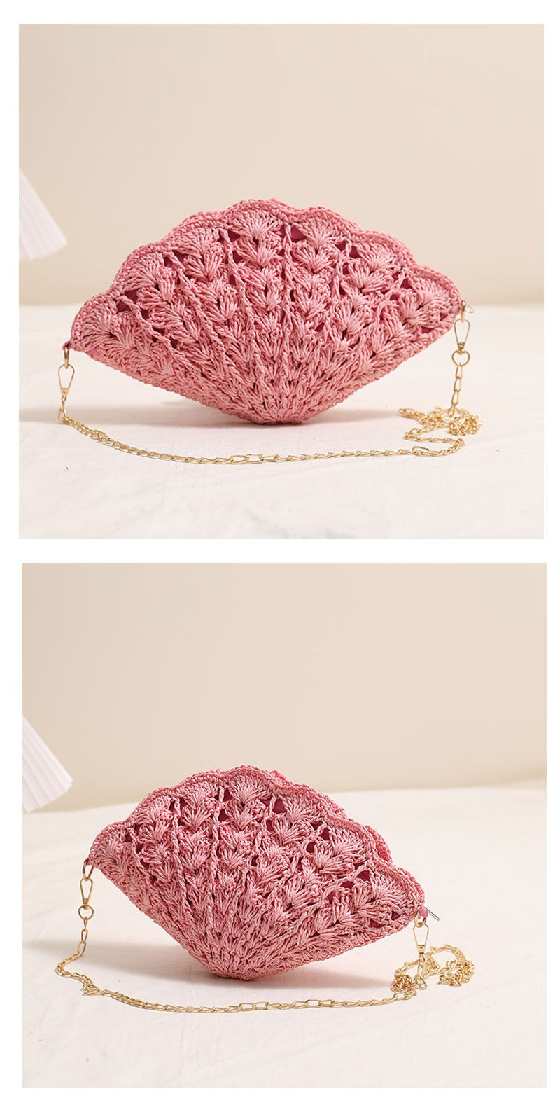 Fairy Shell Crossbody Straw Bag