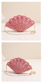 Fairy Shell Crossbody Straw Bag