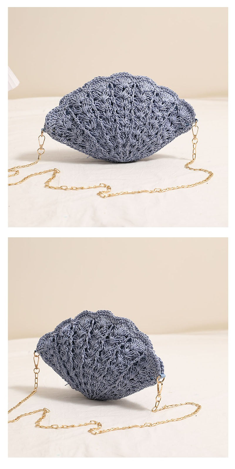 Fairy Shell Crossbody Straw Bag