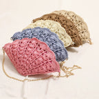 Fairy Shell Crossbody Straw Bag