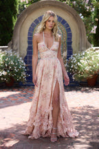 Scarlette Maxi Dress in Peach Tapestry