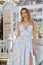 Scarlette Dress in Victorian Blue Roses