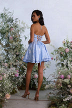 Savannah Mini Dress in Chambray Blue Baroque