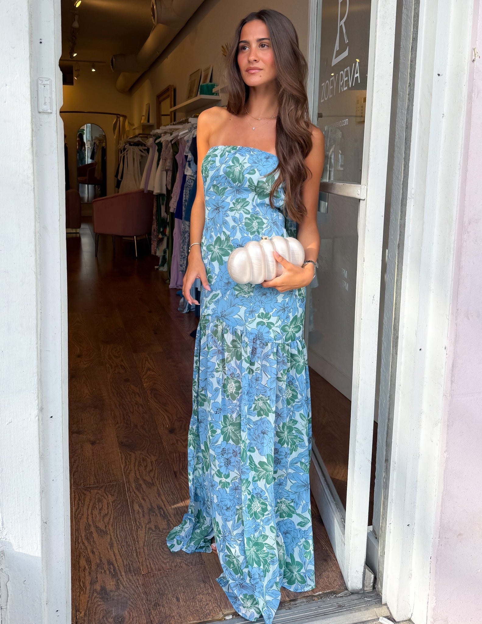 Filomena Floral Dress- Blue