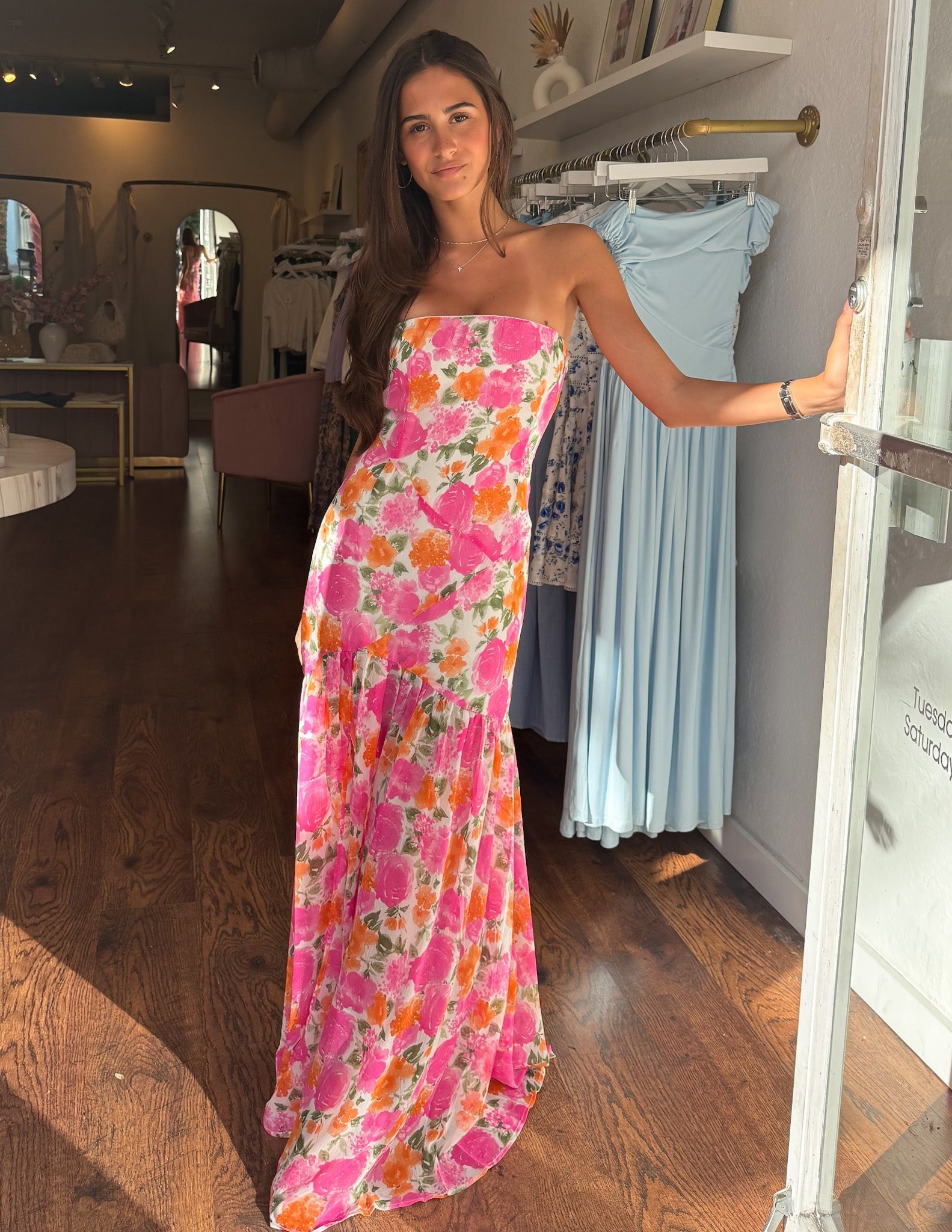 Filomena Floral Dress - Red