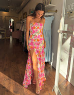 Filomena Floral Dress - Red