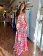 Filomena Floral Dress - Red