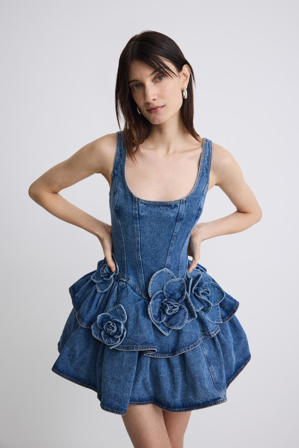 Blue Denim Ruffle Dress