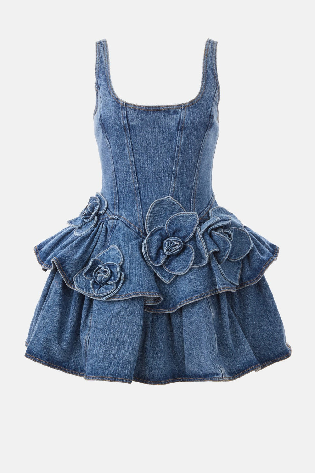 Blue Denim Ruffle Dress
