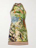 Halterneck Printed  Mini Dress