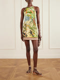 Halterneck Printed  Mini Dress