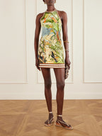 Halterneck Printed  Mini Dress