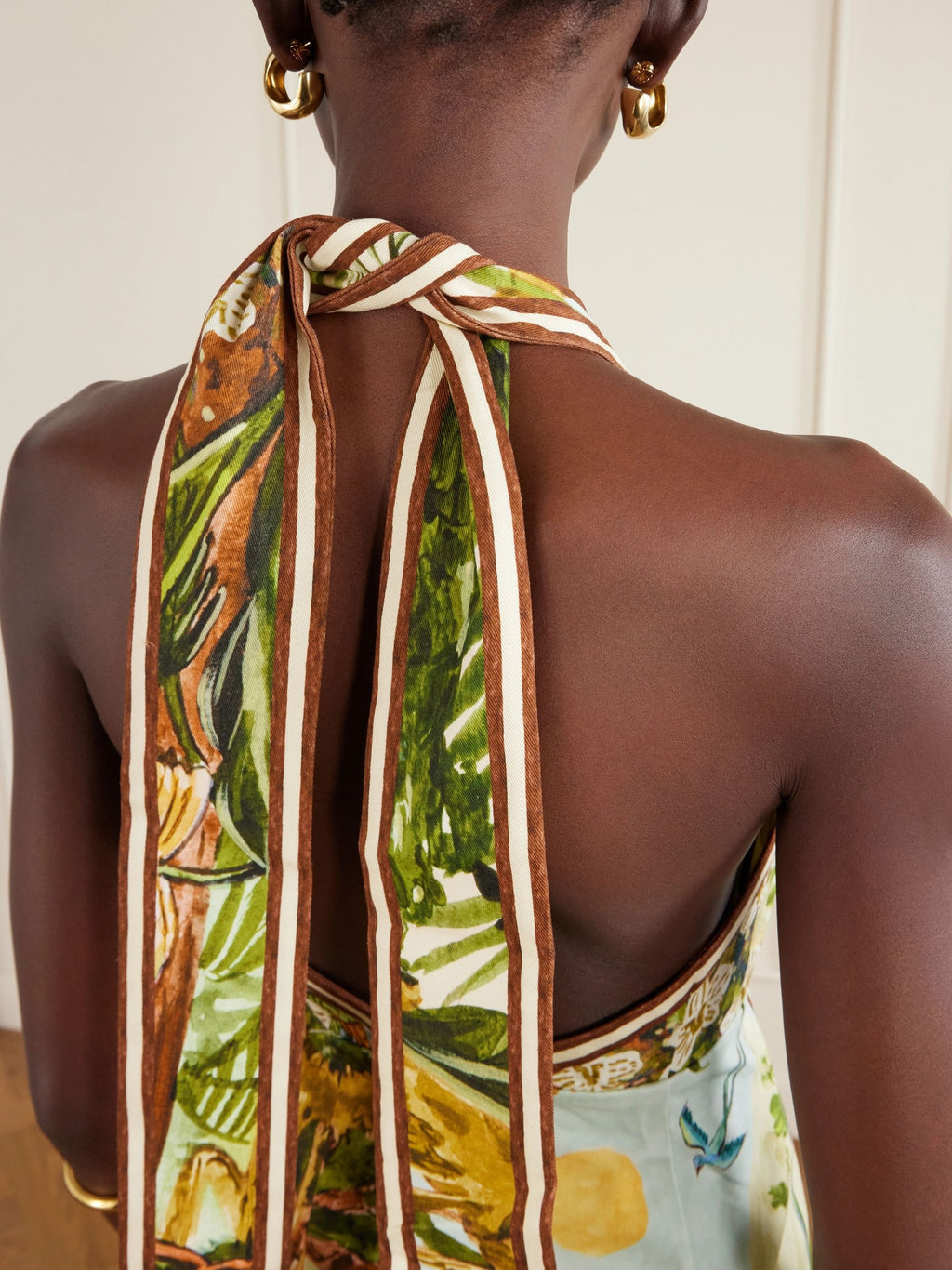 Halterneck Printed  Mini Dress