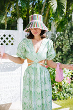 Provence Palm Cut-Out Maxi – Sage & Cream