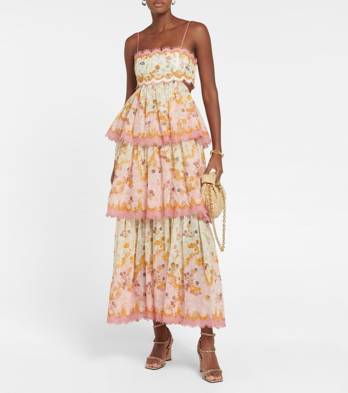 Aurelia Scalloped Tiered Maxi Dress