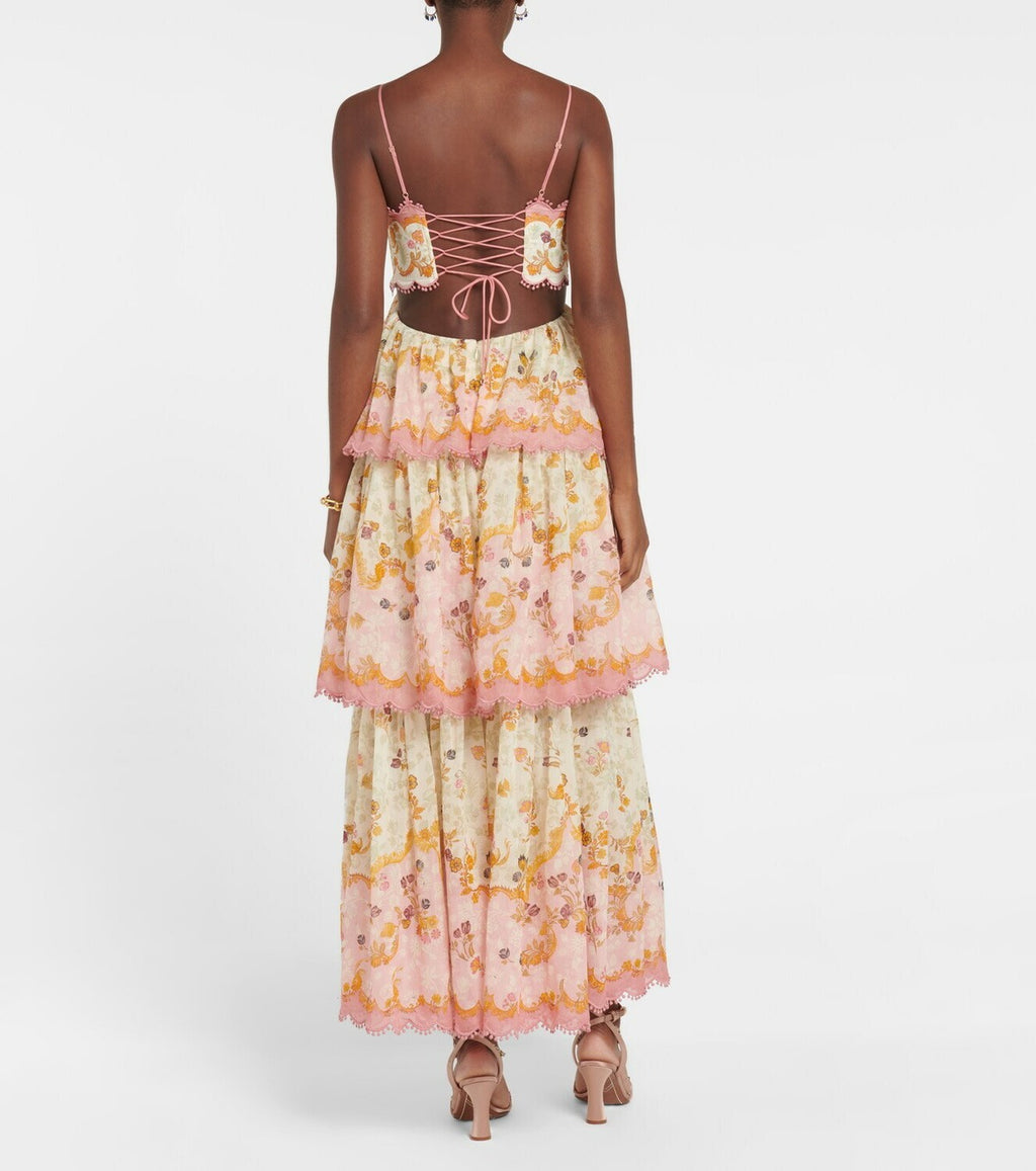 Aurelia Scalloped Tiered Maxi Dress