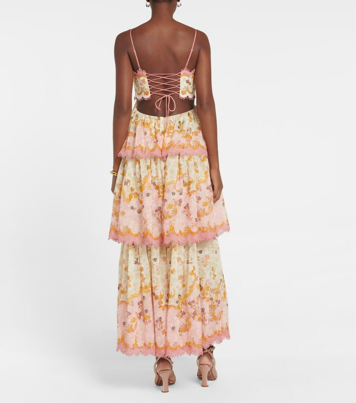 Aurelia Scalloped Tiered Maxi Dress