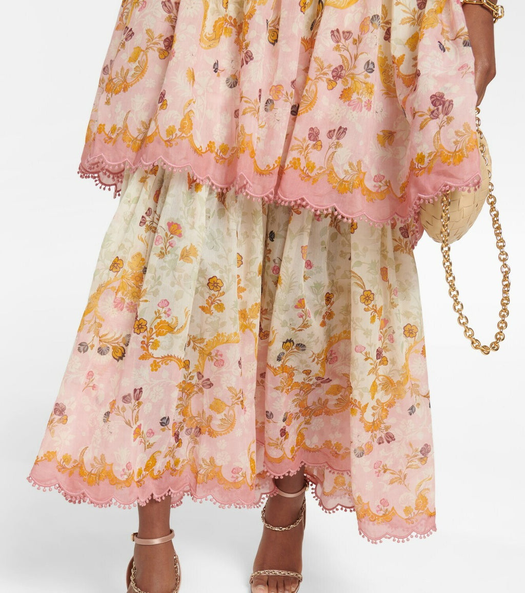 Aurelia Scalloped Tiered Maxi Dress