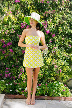 Capri Strapless Mini Dress – Citrus Trellis