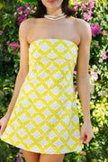Capri Strapless Mini Dress – Citrus Trellis