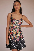 Uptwon Sleeveless Tie Mini Dress - Multicolor