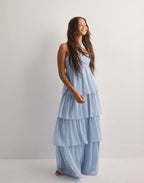 Aria Halter Chiffon Maxi Dress – Sky Blue