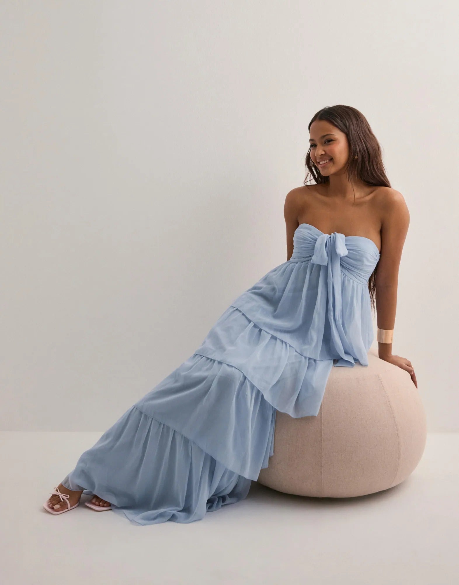 Aria Halter Chiffon Maxi Dress – Sky Blue