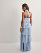 Aria Halter Chiffon Maxi Dress – Sky Blue