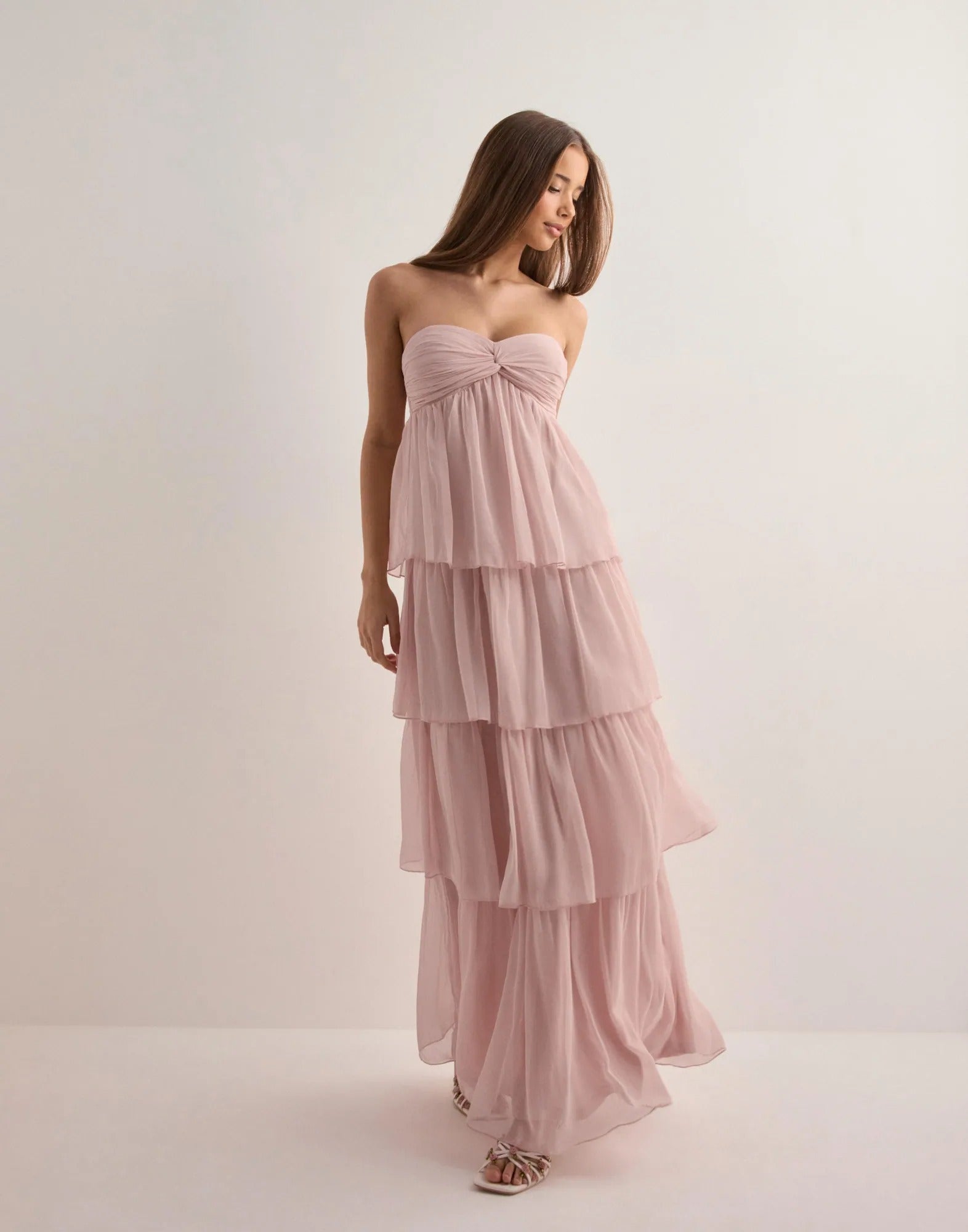 Aria Tiered Chiffon Maxi Dress – Rosewater