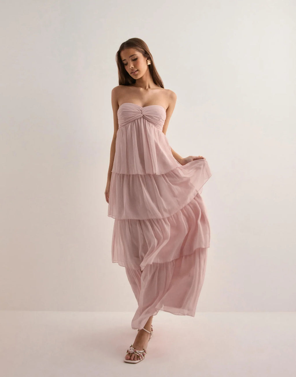 Aria Tiered Chiffon Maxi Dress – Rosewater