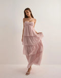 Aria Tiered Chiffon Maxi Dress – Rosewater