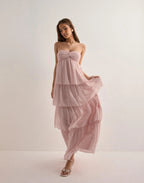 Aria Tiered Chiffon Maxi Dress – Rosewater