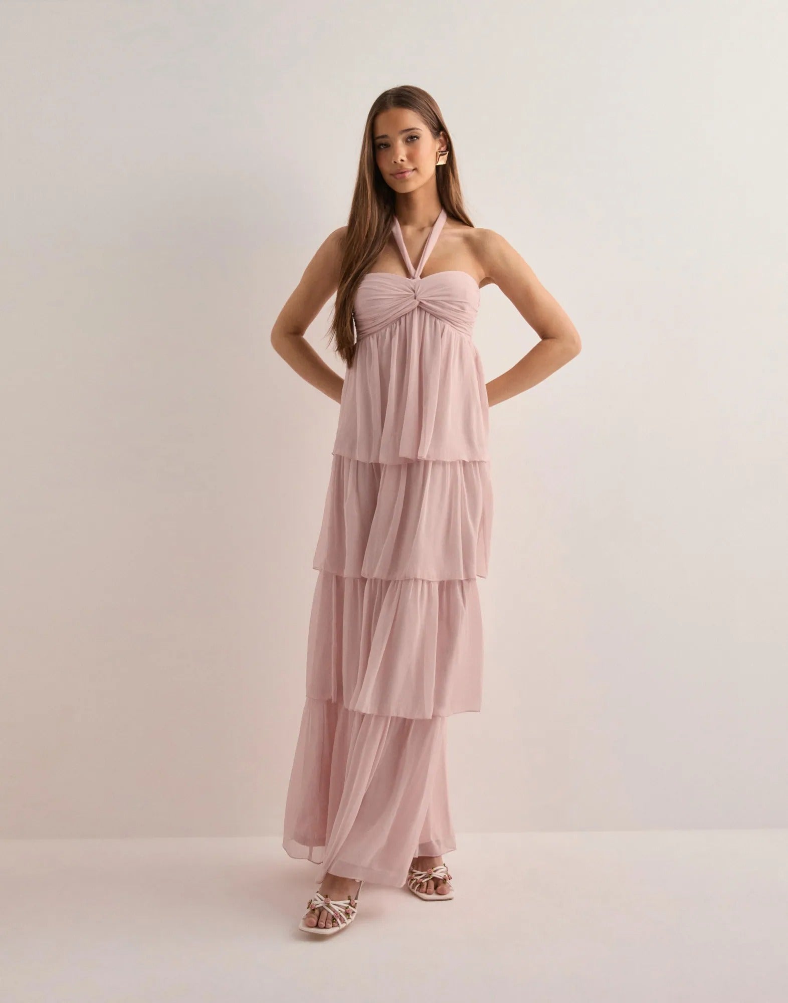 Aria Tiered Chiffon Maxi Dress – Rosewater