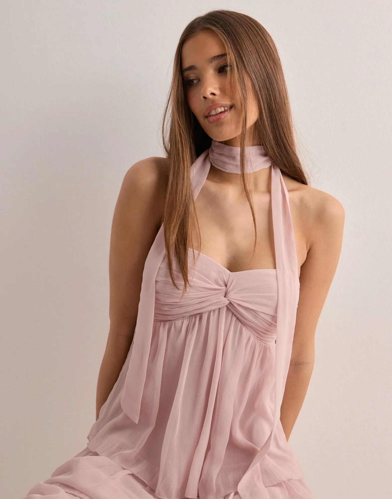 Aria Tiered Chiffon Maxi Dress – Rosewater