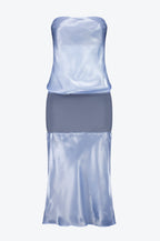 Cyra Liquid Satin Maxi – Steel Blue