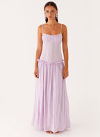 Jacinda Drop Waist Maxi Dress - Lavender