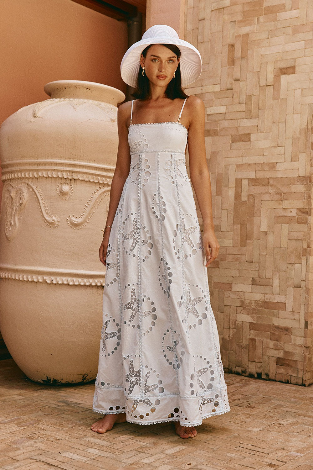 Athena Starfish Cut-Out Maxi – Seafoam White