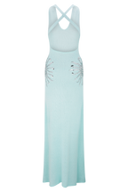 Knit Maxi Dress With Sequin - Lagoon